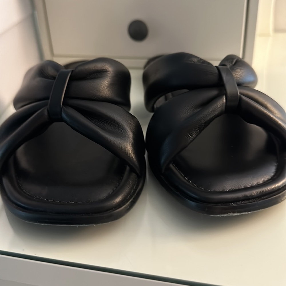 SCHUTZ Fairy Leather Slide Sandals - Picture 2 of 10